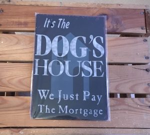 hond, dog, quotes, vintage, bord, muur, decoratie